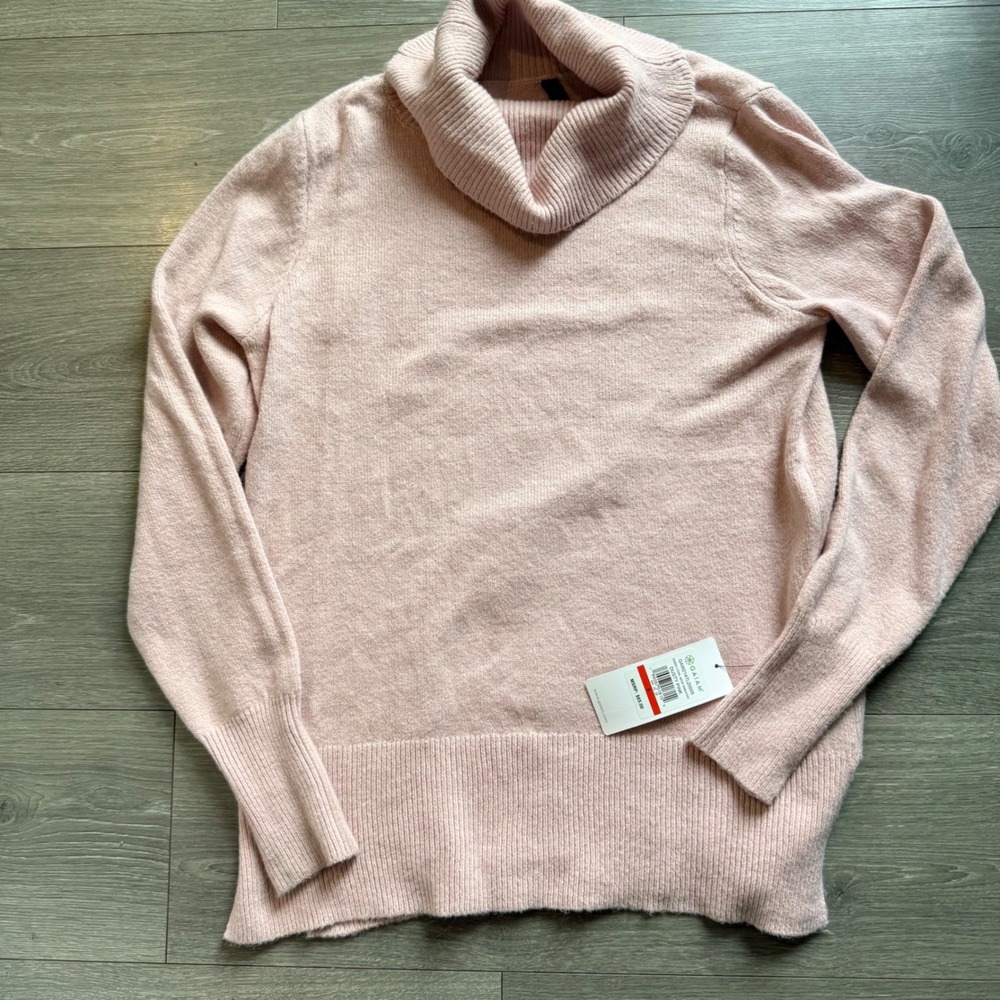 Gaiam Dusty Pink Cowl Neck‎ Sweater Size S NWT